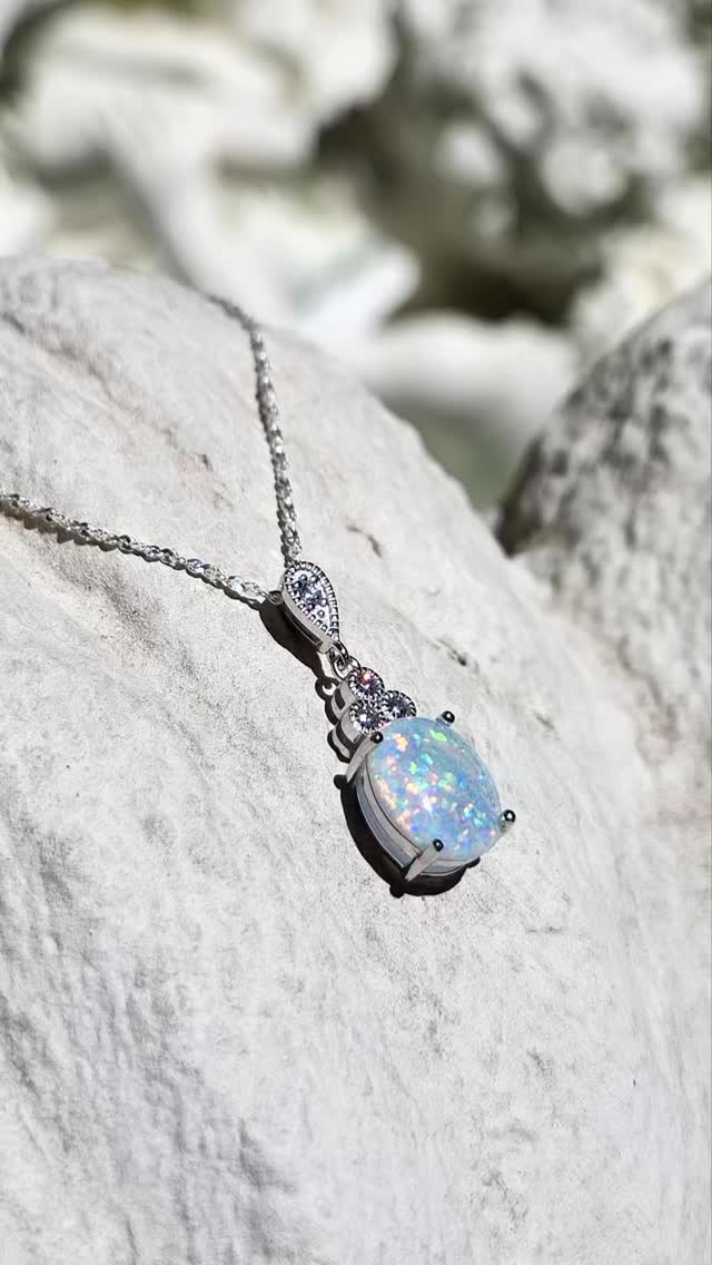 Opal comes in many shapes and even different sizes! Check out our website for more options at www.myheritagegems.com #opal #sterlingsilver #gems #coloredgemstones #christmasgiftideas