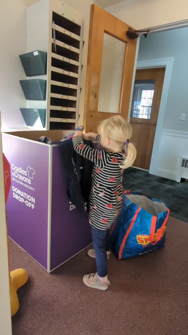 Our amazing students and families are helping care for the community by donating warm winter clothing #cradlestocrayons #givingseason #veritasatelmwood