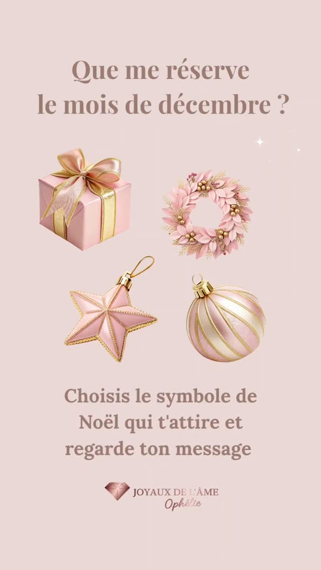 🎁 Cadeau de Noël: décembre t'invite à ralentir 🐌
C'est une période plus douce pour souffler, regarder ce que tu as traversé et faire le tri : ce que tu veux garder, ce que tu veux laisser derrière toi, ce qui t'as porté... ou fatigué. Cette mise au point t'aide à aborder la suite plus sereinement.
Message ❤️: en couple ou solo, honnêteté avec toi-même . Qu'as-tu vraiment envie de vivre ? Qu'est-ce que tu n'acceptes plus ? De quoi as-tu besoin pour te sentir bien en 2026 ? La clarté que tu poses maintenant attire le bon alignement.
🌸Couronne de Noël: décembre te révèle ta maturité 🌿
Tu observe certaines situations avec plus de lucidité, et ça change tout : tu t'affirmes plus naturellement, sans effort. Ton énergie rayonne vraiment en cette fin d'année.
Message ❤️: un schéma ou une dépendance affective se met en lumière Tu es encouragé à reconnaître ce qui ne te sert plus... Et à t'en libérer pour avancer plus sereinement.
⭐ Étoile de Noël: décembre apporte enfin du concret📌
Un projet qui stagnait commence à montrer ses résultats, même si l'évolution reste progressive. Garde confiance : les choses avancent comme elles doivent. Le mois te réserve aussi de beaux moments partagés en famille ou entre amis, profite de cette douceur.
Message❤️: décembre te demande un peu de patience. En couple ou célibataire, un ajustement ou une attitude plus ouverte peut apaiser une situation ou favoriser une avancée. L'essentiel : rester disponible au dialogue.
🔴 Boule de Noël: décembre t'apporte plus de clarté💡
Une situation qui t'a pesée, relation, décision ou question restée en suspens, devient plus compréhensible. Tu pourrais recevoir un retour ou une nouvelle qui éclaire ce qui t'avait déstabilisé. Même si ton mental reste parfois chargé, le brouillard se lève peu à peu et tu vois mieux comment te positionner.
Message ❤️: décembre passe beaucoup par le contact à distance. Un message, un appel ou une conversation peut faire évoluer une situation : une première approche pour les célibataires, ou un échange qui rapproche les couples.
#guidancespir#énergétique #developpementpersonnel #joyauxdelame #tiragedecartes #therapeuteholistique #messagespirituel