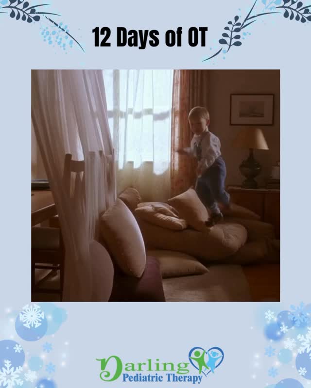 12 Days of OT – Day 11
✨ Day 11 of #12DaysOfOT! ✨
Today’s activity: Holiday Obstacle Course!
🏃 Activity: Create a mini indoor obstacle course using pillows, chairs, and tape lines. Have your child crawl under, climb over, step around, or hop through obstacles. This helps with gross motor skills, coordination, balance, and motor planning.
💡 Tip for parents: Add a festive twist by calling it “Santa’s Workshop Challenge” or having them carry a small “present” through the course for extra fun!
#PediatricOT #GrossMotorSkills #HolidayOT #MotorPlanning