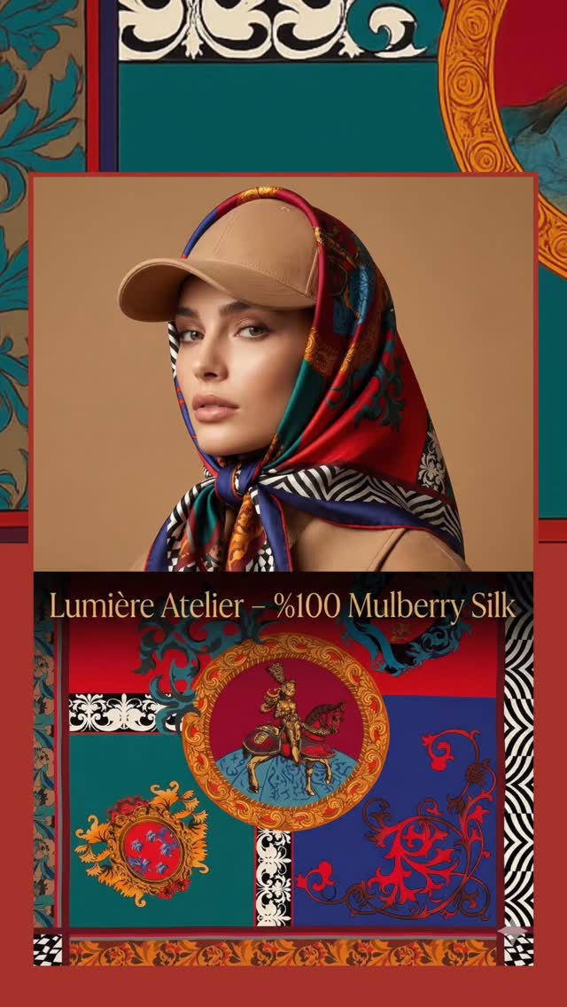 Colette %100 Doğal Mulberry İpek Eşarp #ipekeşarp #silkscarf #aiart #videoediting #higgsfield #mulberrysilk