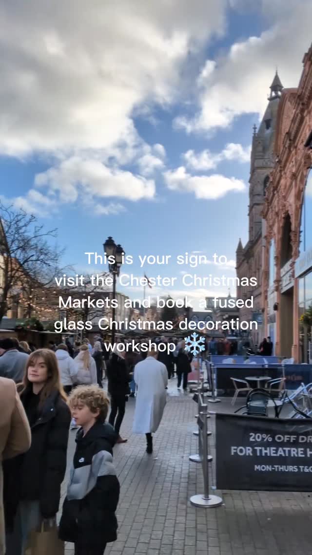 Visiting the Chester Christmas Markets this December? ❄️
Why not book your own fused glass Christmas decoration workshop? 🎄
£20 per child, £30 per adult
Book yours today by heading to our website www.glassdeva.co.uk
We also sell gift vouchers! 🎁
#fusedglass #thingstodoinchester #personalisedgifts #christmasactivities #christmasgiftideas #familygifts #familyactivites #chester #chesterchristmasmarkets #christmascrafts