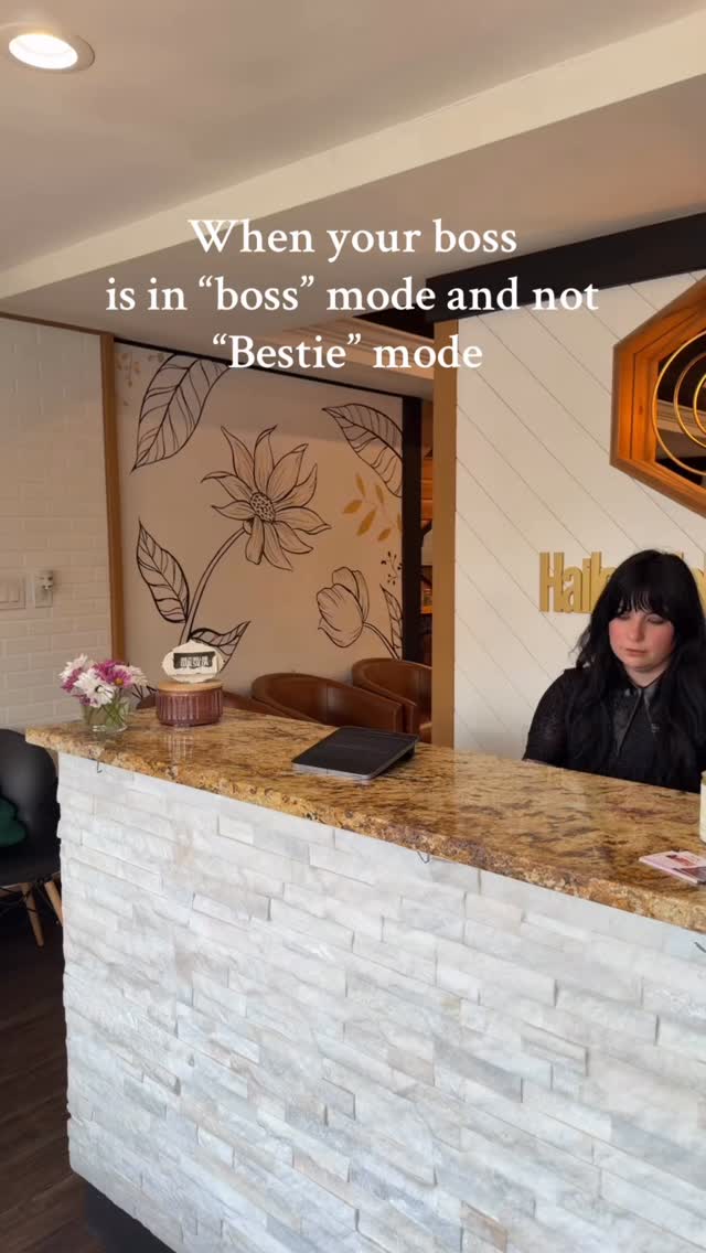 When all you want is bestie time, and she’s trying to “wOorrKk” #booknow #cocoavillagehairsalon #viralvideos #salonlife