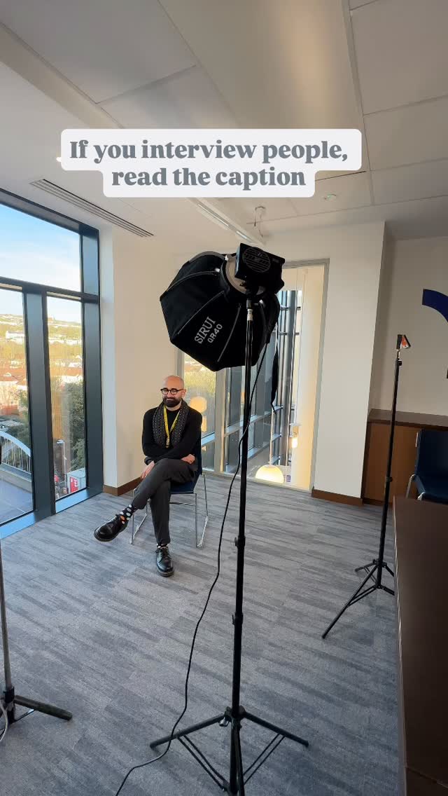 I’ve had the privilege of interviewing thousands of people over the years, and one thing has become very clear to me.
Great interviews have very little to do with gear, and everything to do with people.
It’s easy to hide in technical mode and focus on white balance, sound and lighting. But none of that matters if the person in front of you doesn’t feel safe or at ease.
A few things I’ve learned that make the biggest difference.
The equipment comes second. Always.
Your first job isn’t to be perfect, it’s to be human.
Listen to every word, but watch body language.
A pause, a look away, a shift in the chair. These moments usually point to where the real story is. Notice them, then gently come back to them.
Don’t stop asking until you feel it.
I’m looking for the moment that gives me a little shiver down my spine. The first answer is rarely the one you need.
Always finish by asking,
“Is there anything I haven’t asked that you’d like to talk about?”
Some of the most honest moments come after people think the interview is over.
Tell people they’re doing great.
Being interviewed is a deeply unnatural situation. Almost everyone thinks they’re messing it up. Reassure them. Even the most media trained people feel the same.
And explain the edit process early.
Tell them you will take their best parts, remove mistakes and make them sound like the best version of themselves. Trust changes everything.
A great interview isn’t about extracting information.
It’s about creating enough safety for someone to be real.
Save this if you interview people, or if you’re someone who hates being interviewed.