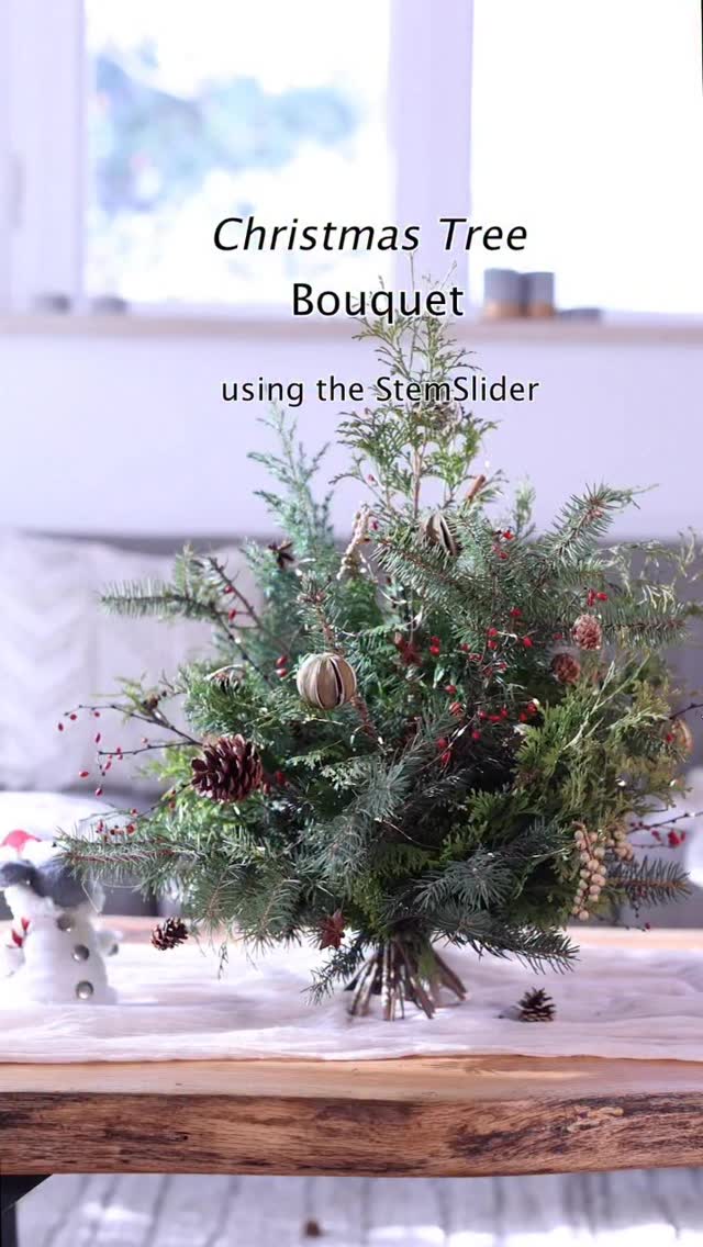I created this 24” tall Christmas tree bouquet🎄with the StemSlider bouquet-making tool last year. I used cedar and fir branches from our garden, but you can use any type of evergreens you like.
I started by placing the tallest stem in the center. After that, I layered the shorter or skinnier stems outward to build the tree shape.🌲The fun part is decorating the festive details! I added cinnamon sticks, star anise, dried limes, pinecones, white pepper berries, and red berries. You can add flowers too if you want more cheerful look. It is easy and fun, and you can make a smaller version by using fewer, shorter stems.
If you have the mini-StemSlider tool, you can create a small Christmas tree bouquet for tables. 😊 All the tools are available in our shop, and the shop link is in my profile 💫
Floral tool:
StemSlider (gold with a metal frog)
.
.
.
#stemslider #stemsliderbouquet #christmastreedecorations #holidaytable #holidaydecor #christmasdecor #christmastable #christmastabledecor #bouquetmaking #floraleducation #クリスマスツリー #holidayflowers