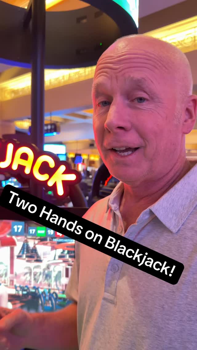 Two Hands on Blackjack!! #blackjack #casino #gambling #fyp #reels #comedy #cardgame