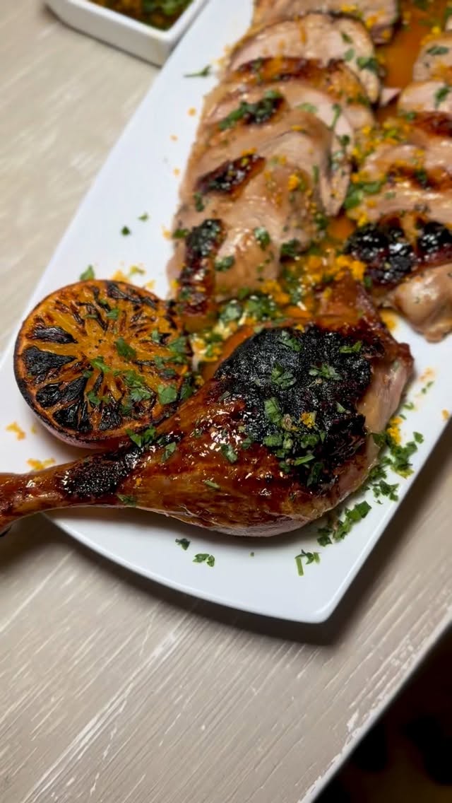 Truffle Salt Roasted Duck with a Grand Marnier Orange butter sauce