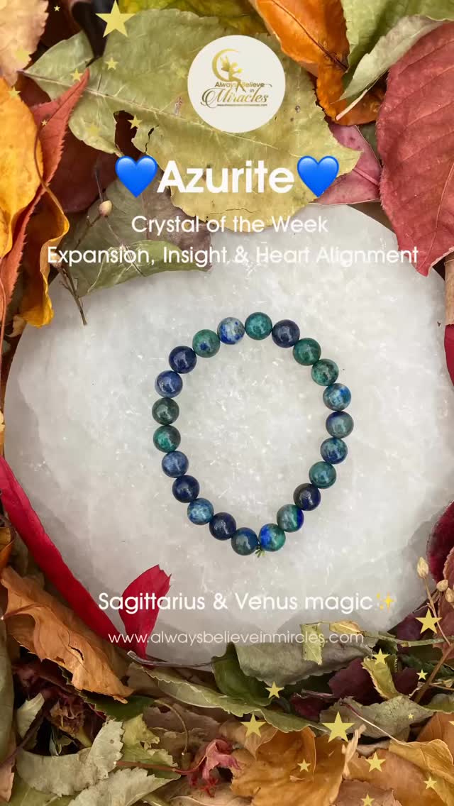 Expansion, insight & heart alignment!
Crystal for the week….
Azurite 💙
Activate intuition, attraction & truth — let’s go💙♐
Sagittarius season & Venus magic 💫
Sagittarius season is in full bloom — the fire of expansion, truth-seeking, adventure and spiritual growth. And with Venus meeting Antares on the 8th–9th, we are stepping into a window of passion, beauty, heart-alignment and magnetic connection. It’s a powerful moment for relationships, creativity and personal truth — which is why our crystal of choice is Azurite ✨
Known as a Venus crystal and also deeply connected to Sagittarius energy, Azurite opens the mind to higher understanding and strengthens intuitive insight. It awakens inner knowing, helps you see beyond illusion, and invites clarity when making choices about love, life and direction. This is a crystal that whispers, “Trust the vision your soul already sees.”
Azurite is perfect to wear or work with this week if you’re calling in:
• deeper harmony and love within the heart
• insight, intuition and inner truth
• creative inspiration + spiritual expansion
• confidence to speak your desires
• beauty, connection and magnetic energy
Place it on your Third Eye in meditation or wear it daily to stay aligned with your higher wisdom. Let it guide you like Sagittarius’ arrow — straight toward purpose, clarity and heart-led living.
A beautiful companion for the Venus–Antares transit and for unfolding the magic of December.
May this last month of 2025 bring you clarity, expansion and soul-level love 🫶✨💫
These Azurite bracelets are available in 8mm or 6mm online 🧚🛍️🎁✨💫
Much love
Natasha
💚
#crystals #crystalhealing #crystalshopuk #crystalsforsale #crystalbracelets #azurite #3rdeye #expansion #love #sagittarius♐️ #venus #allaboutlove #vision #attraction #fire #december #2025 #onlineshop #onlineshopping