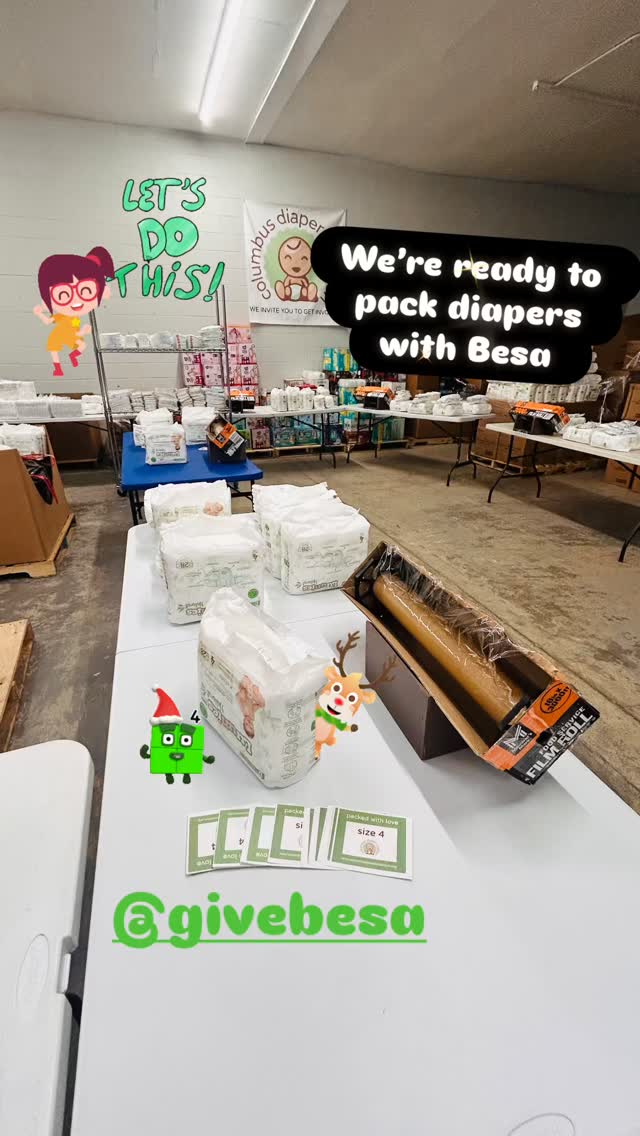 Ready for @givebesa 💚 #volunteer #event #cbusdiaperco #forthekids