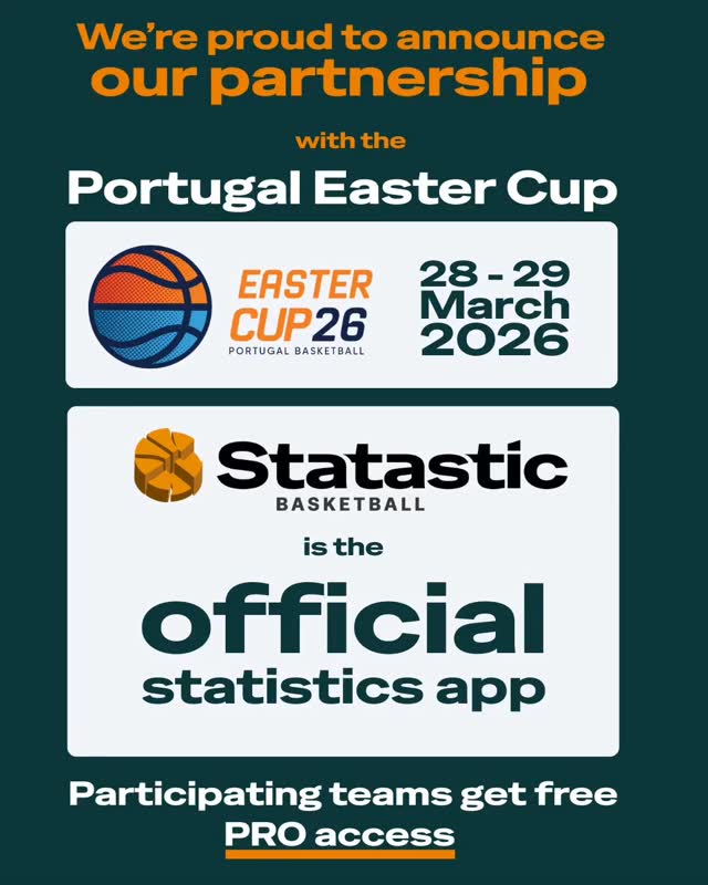 🏀🤝 Excited to partner with the Portugal Easter Cup!
Statastic will be provided as the official recording app for all participating teams.
#basketball #tournament #statistics #analytics #record #analyze