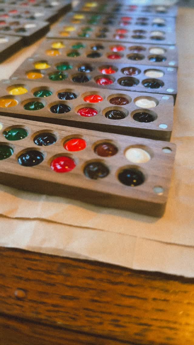 Spending today framing prints and making kits for the Westport Christmas Market, including these little travel palettes! See y’all 10-5 Saturday for my final show of the year!