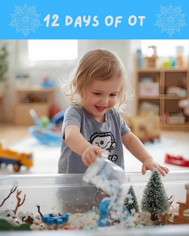 🎄 12 Days of OT – Day 10
✨ Day 10 of #12DaysOfOT! ✨
Today’s activity: Holiday Scooping Fun!
🥄 Activity: Fill a container with rice, beans, or pom-poms and give your child spoons, cups, or tongs to scoop and transfer into bowls, cups, or holiday-themed containers. This strengthens hand muscles, improves coordination, and works on bilateral hand use.
💡 Tip for parents: Try using different tools or switching hands to challenge dexterity. Add small surprises (like mini ornaments or bells) to make it extra festive!
#PediatricOT #FineMotorSkills #HolidayOT