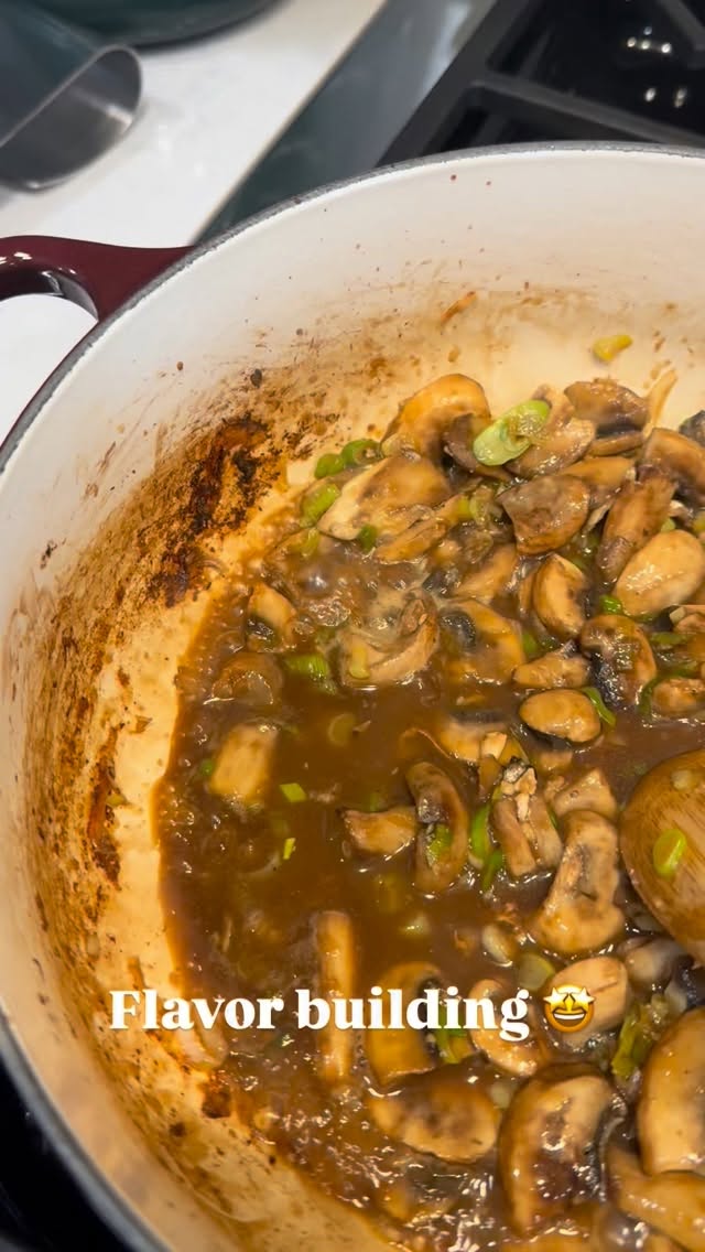 It’s not burnt on, it’s flavor building. Scrape that sh!t down and enjoy! #cooking #food #recipe #soup #ramen