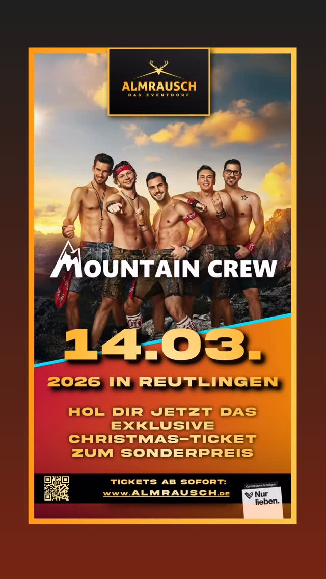 🏔️ Der absolute WAHNSINN! Im März 26 kommt die unglaubliche MOUNTAIN CREW zu uns ins Almrausch! 🥳
Schon jetzt kannst du dir Tickets sichern, zum Sonderpreis!
Mehr unter www.Almrausch.de 🌟
#reutlingen #almrausch_rt #party #mountaincrew #wasen #festzelt