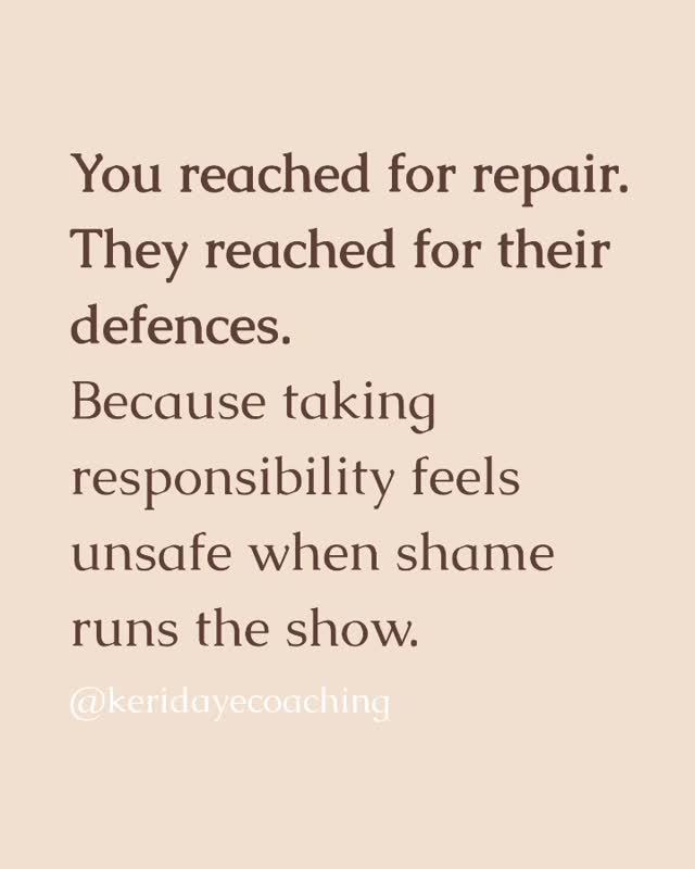 🌸 You weren’t trying to fight. You were trying to reconnect. But when someone is led by shame instead of security, your reach feels like a threat. And what you were hoping would bring you closer gets shut down by silence, blame, or deflection.
This is the heartbreak of trauma meeting trauma. When your repair attempt activates their defense system, it’s not because you did something wrong. It’s because responsibility still feels unsafe in their system.
You make sense.
This is part of the work I support my 1:1 coaching clients through: understanding these painful dynamics so you stop blaming yourself for how others shut down or avoid connection. 🕊 Book a free consult through my profile if you’re ready to shift out of confusion and into clarity ❤️
#keridayecoaching
#traumacoach
#traumahealing