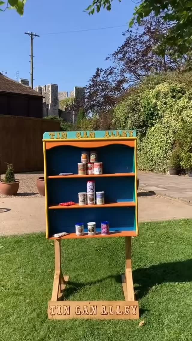 Games Spotlight 💫
Tin Can Alley 🍒
Knock down the vintage tins from the larder to win at this aim game! 🍊
Check out more of our giant garden party games inspired by your favourite carnival stalls and fairground fun 🎪
Perfect for keeping your wedding guests entertained, we cover all of the Kent area including Tonbridge, Ashford, Sevenoaks, Tunbridge Wells, Canterbury, Maidstone, Medway and more! 🎯
#weddingfun❤️ #kentbride #kentbridetobe #weddingsinkent #carnivalgames