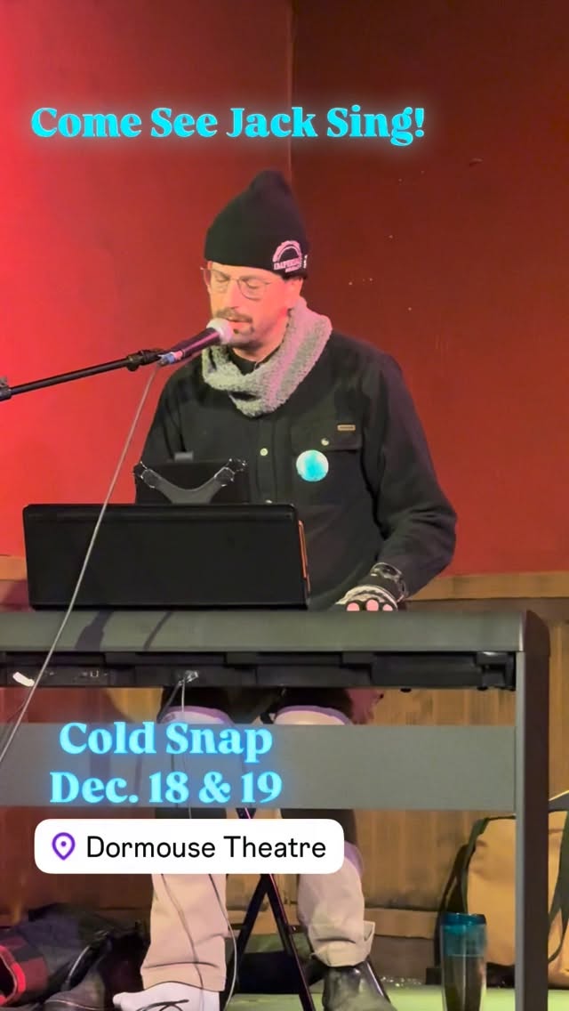 Come see Jacks & Friends Sing! Cold Snap a selection of songs and stories is Dec. 18 & 19. Tickets at Dormousetheatre.com #rehearsals #dormousetheatre #kalamazoo #fundraiser