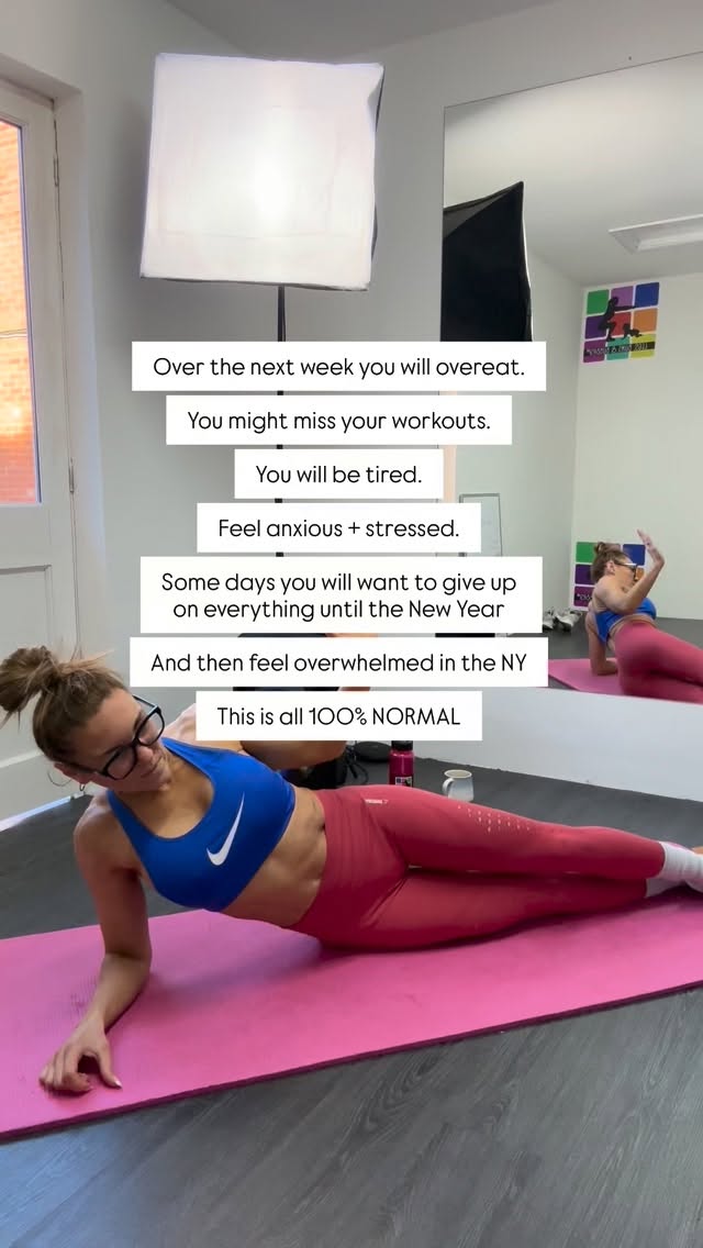 🎄This is how I survive it 👇
I remind myself that this time of year carries a lot — mentally, emotionally, physically.
So I lower the expectations, not the standards.
💛I don’t aim for perfect.
💛I aim for enough.
I don’t quit altogether — because let’s be real… if I did, my body (and my head) would be crying by January 😂
Even a short workout / a stretch / choosing one nutritious meal that supports me.
Because mentally?
Giving up completely makes me feel 💩
And I want to feel confident, clear and grounded — for me and for you 🥰
💛 And trust me…
I’m here to bring you a January RESET you’ll never forget 💪💁♀️!
So right now?
FULL PERMISSION to lower the expectations 🙌
You just need to not quit altogether and spiral into a hole you can’t climb out of ❤️
And if you’re already thinking “I’ll reset in January” - I’ve got you 🔥!! My January Core Builder sign ups open on 1st (msg me for info) 🥳
I’m also announcing my brand new January program on Boxing Day EEKS 👑!
No pressure, and no rush. Just something to look forward in the NY 💪✨
#legsbumsandbubbas #corebuilder #mummymotivation #bekindtoyourself #katesmumfitclub