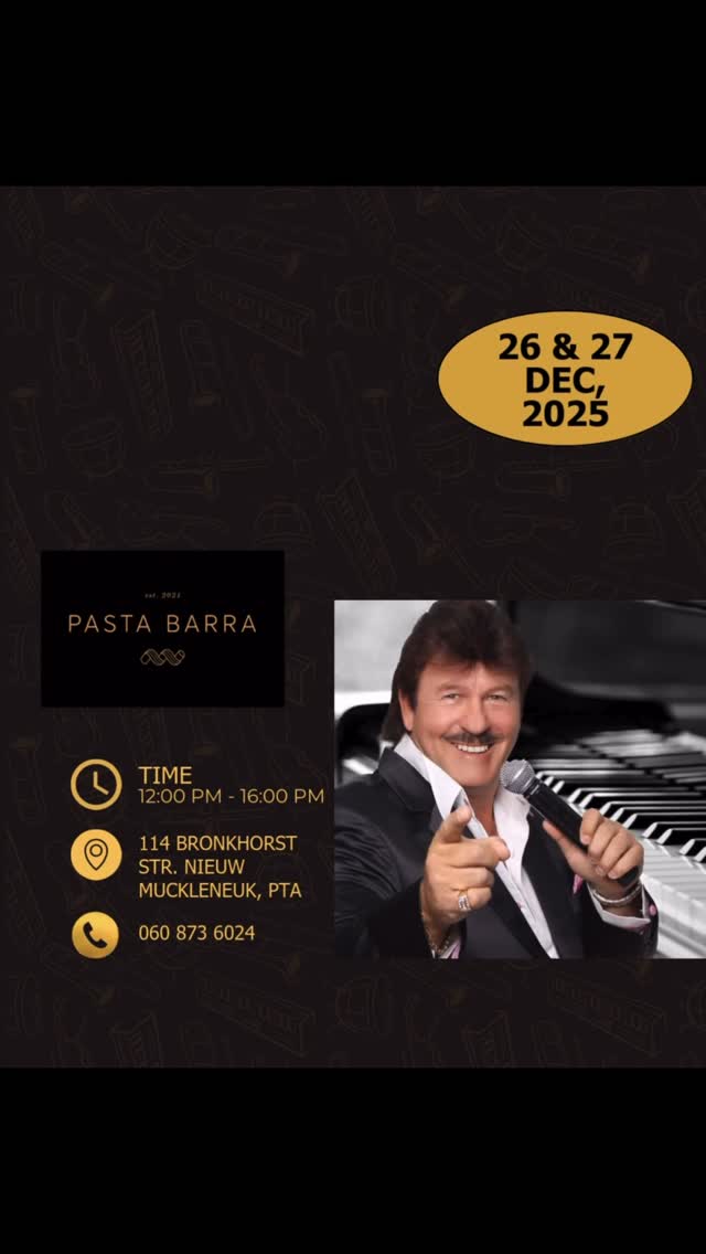 Join us on 26th or 27th December for a festive, chilled afternoon with Great Jazz sounds, Delicious food and Awesome Hospitality!!! Limited seats available! Book your table now to avoid missing out! Call us on 060 873 6024 or reserve your table through Dine Plan. #pastabarra #lunchtimejazz #pretoriarestaurants #livejazz #lunchtime