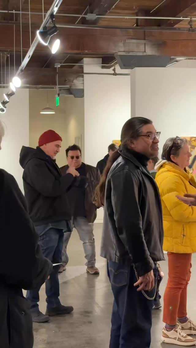Celebrating both our shows today with a flashback to the opening 😍. You can see “Ante Up” by @matumbi_studio and “Unapologetically Indigenous” by @frankbuffalohyde through January 18th. We’ll be closed December 25th and January 1st. Video by @fairooznazifa