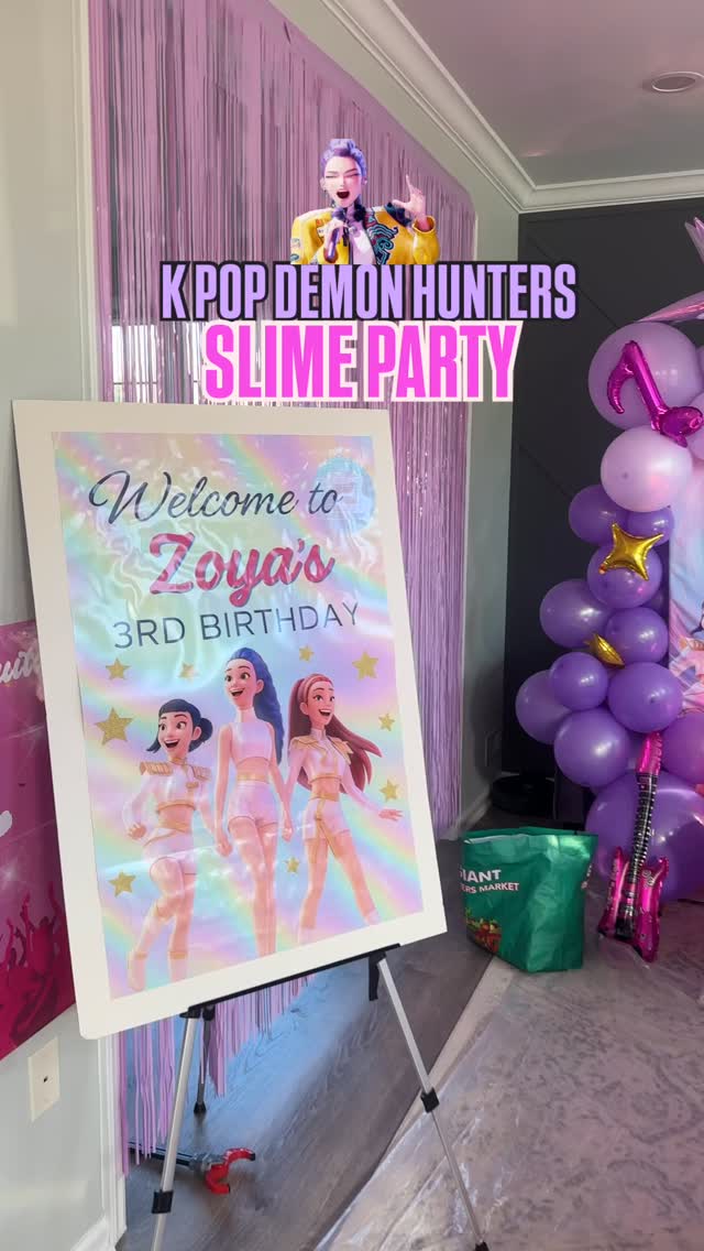 K Pop Demon Hunters Slime Party! My client wanted Rumi so thats what I gave her🎤 #kpopdemonhunters #rumi #slimeparty