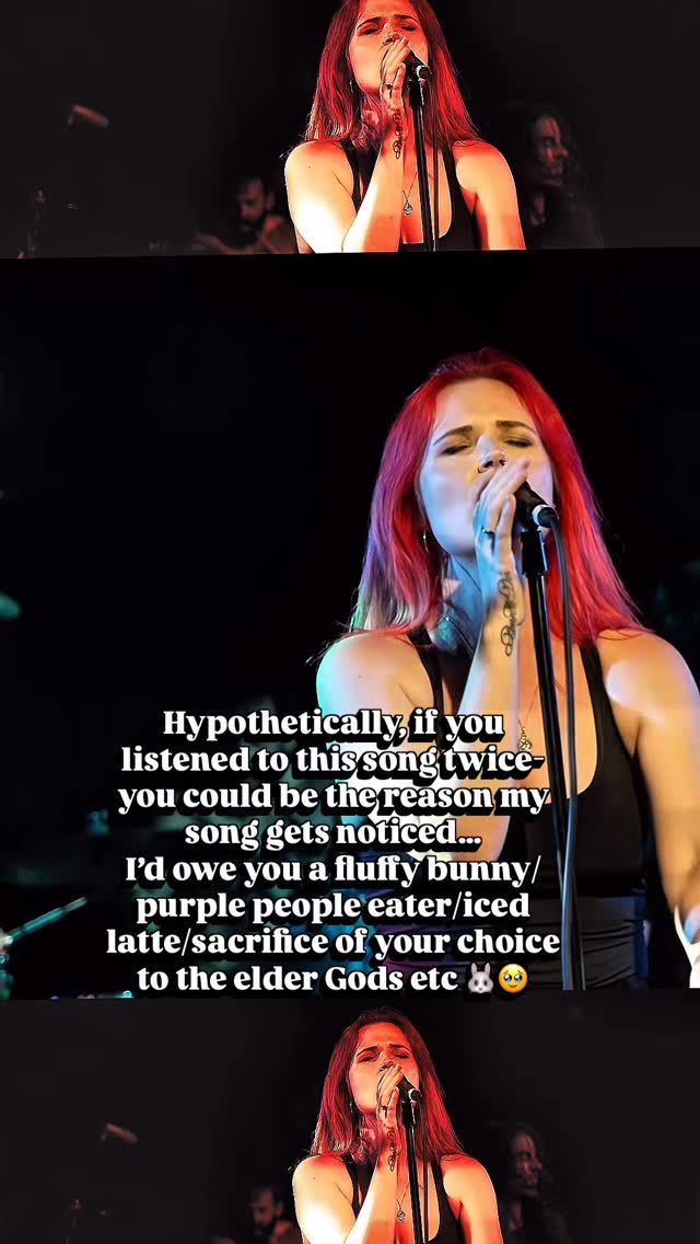 👀If you watch this twice… we absolutely owe you one🥹🐰 You can pick the colour of your bunny if that helps?👀 #hardrock #femalefronted #aussiemusic #metalmusic