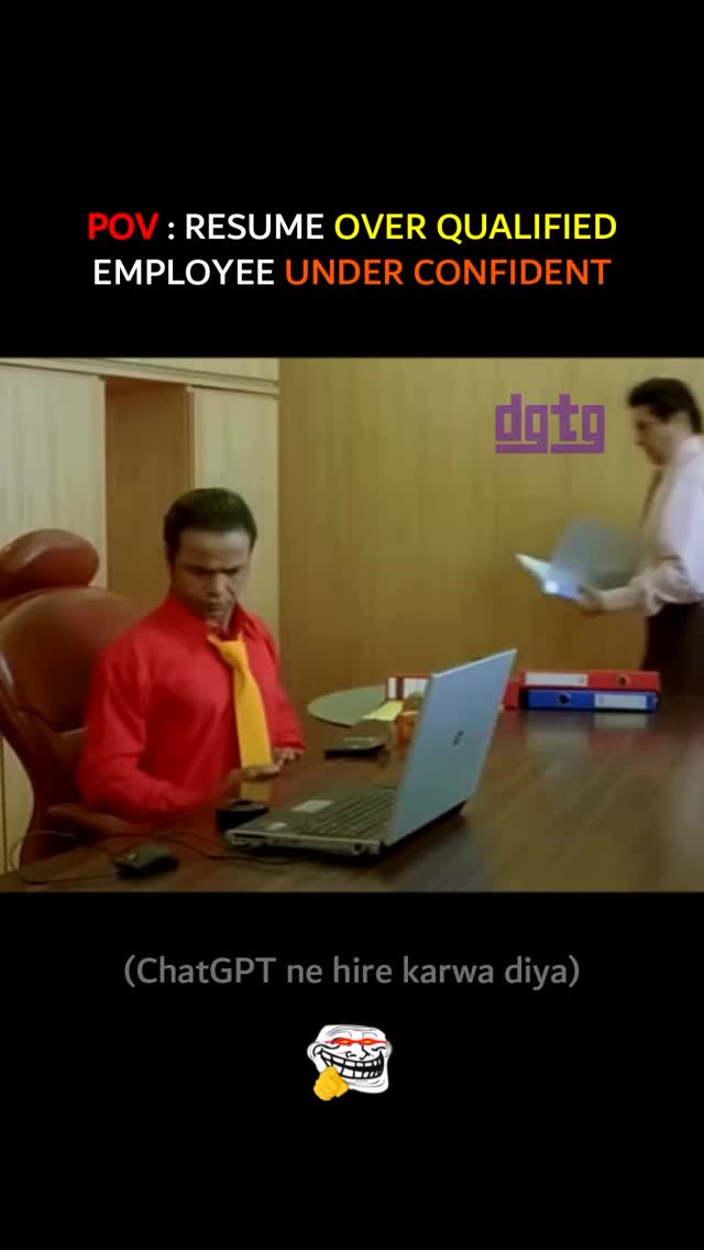POV: ChatGPT ne overqualified bana diya,
office ne underconfident🤣🤣
#office #corporate #life #funny #instadaily