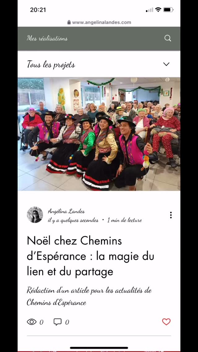 Article pour Chemins d’Espérance.
La magie du lien et du partage.
Joyeux Noël avant l’heure ! 🤶🎅🎄💝🎁🧑🧑🧒🧒
#ehpad #noël #solidarité @cheminsdesperance