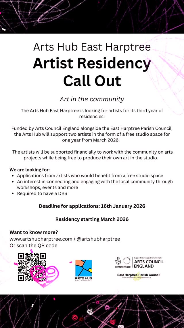 Open Call for artists! Apply to the Arts Hub for a free artist residency space in East Harptree for one year, starting March 2026! We are looking for two artists who will be funded to host art workshops in the community. Check out our website (link in bio!) for further details on applying 👩🏽🎨
We can't believe it's nearly been a year since Amy Hutchings and Emma Powell have moved into the Arts Hub for residency. It's been such an amazing year and we are so thankful to them for their brilliant work with the arts hub - they have also made some incredible work and this will be showcased at their exhibition at the end of their residency (details tbc!)