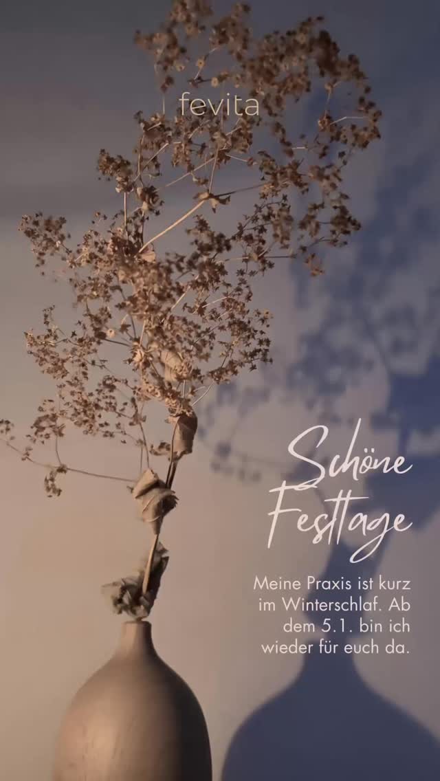 Meine Praxis ist kurz im Winterschlaf.
Ab dem 5.1. bin ich wieder für euch da.
Wunderschöne Festtage ✨
#fevita
#naturheilpraxis #hinwil #züri
