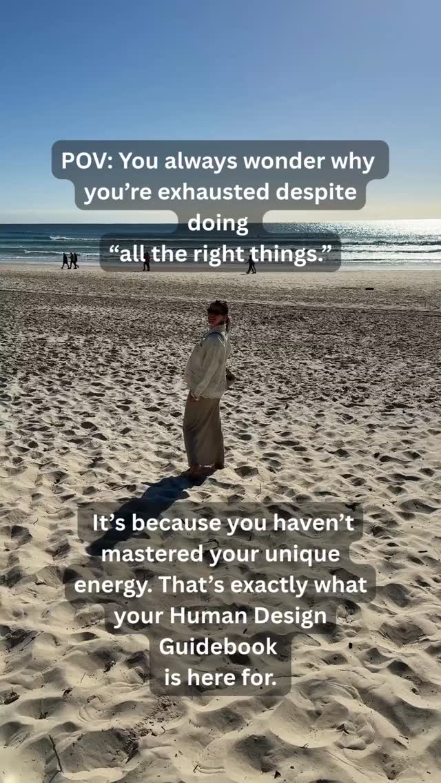Have you ever…
✨ Tried all the productivity hacks, morning routines, and “quick tips” you saw online — only to find they don’t actually work for you?
✨ Felt like you never have enough energy left for the people and things you really love once you've finished the "musts"?
This is exactly why I created Your Human Design Guidebook - a 45-page personalised resource with practical, tailored tips to help you make confident decisions, tap into your innate gifts, and trust your path forward.
It’s essentially a written version of a reading that you can return to again and again as you move through life’s transitions.
And the best part is that you get instant access - it's downloadable immediately after purchase.
Let’s make 2026 the year you start honouring your energy and looking after yourself in a whole new way ✨
🌟 Purchase by December 31st to get your Guidebook for 20% off! Head to the link in bio and use the code NEWYEAR20 at checkout 🌟