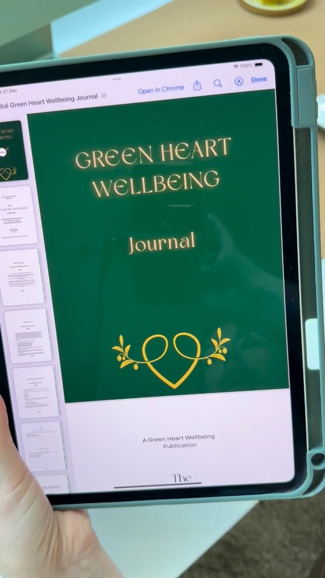 Positive Psychology and wellbeing science, actually help us improve our wellbeing intentionally whilst moving us towards flourishing.
At Green Heart Wellbeing, everything we do is rooted in positive psychology bringing science and soul from our heart to yours.
Head into January with this digital wellbeing journal as a companion. (Printed version on Amazon soon!)
Link to our store in our bio, stories and highlights 💚
#positivepsychology #greenheartwellbeing #positivepsychologycoach #coachingpsychology #journalling #flourishing #digitaljournal #digitaljournaling