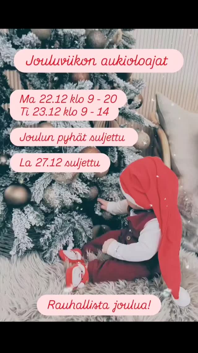 Liikkeen poikkeukselliset aukioloajat 🎄
Liikkeen ollessa suljettuna voit varata ajan myös netistä
www.tukkahyvin.fi/nettiajanvaraus ✨
Rauhallista joulun aikaa! ♥️
#poikkeuksellisetaukioloajat #parturikampaamo #joulu #rauhallistajoulua