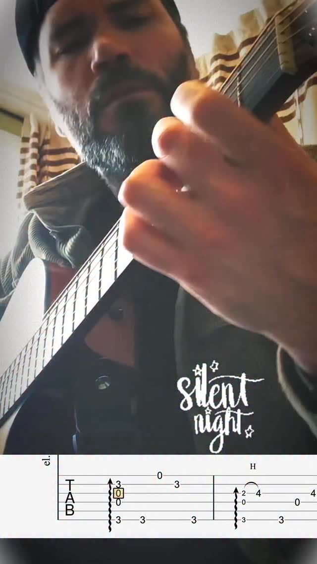 Merry Christmas and Happy Holidays to you all! I made this simple arrangement of Silent Night a few years back and you can get the free tabs on my patreon. Link in bio 🎸🎁