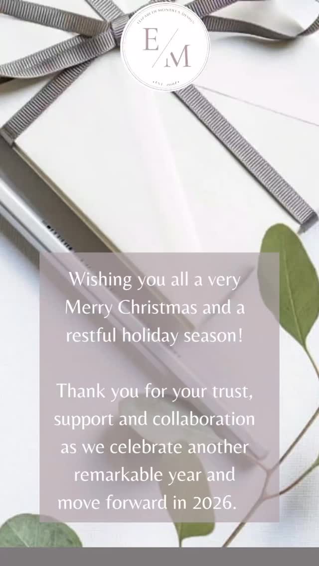 Merry Christmas! 🎄
As the year comes to a close, I want to extend a heartfelt thank you to all of my wonderful clients, trusted trades, and valued vendors. Your support, collaboration, and commitment to excellence are what make each project truly successful.
It has been a pleasure creating beautiful spaces together this year, and I’m incredibly grateful for the relationships built along the way. Wishing you and your families a Merry Christmas, a restful holiday season, and continued success and prosperity in 2026.
Here’s to more great projects ahead ✨