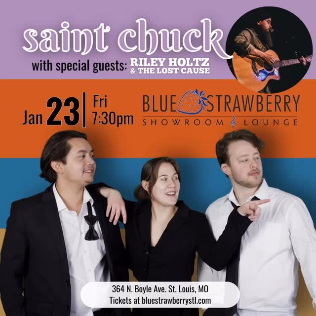 Got a few weeks off to start the year, but our first show back is going to be a good one! I’m honored to be joining my friends @saintchuckmusic at @blue_strawberry_stl Friday 1/23! We’ll be kicking the night off with an acoustic set, then Saint Chuck will be doing their thing with some new music! Can’t wait to hear what these guys have been up to. Tickets on sale now!