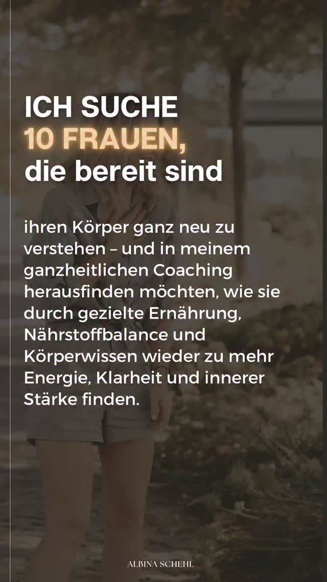 FÜR WEN IST DAS PROGRAMM: Für alle die verstanden haben, dass es für Gesundheit keine Wunderpille gibt. Für alle Frauen mit unerklärlichen Symptomen wie Verdauungsbeschwerden, Blähbauch, Kraftlosigkeit, Schwindel, Müdigkeit, Hautbeschwerden.
FÜR WEN IST ES NICHTS: für Frauen die nur kostenlose Tipps abgrasen möchten und die keine 6 Monate Zeit in sich selbst investieren wollen. Für Frauen die nicht selbstbestimmt und ganzheitlich an die Gesundheit dran gehen möchten.
Kommentiere mit KÖRPER oder schreibe mir in einer privaten DM welche Themen dich beschäftigen und du angehen möchtest. Dann schreibe ich dir, wie du die Themenbereiche angehen kannst.
#ganzheitlichegesundheit #antientzündlicheernährung #darmgesundheit