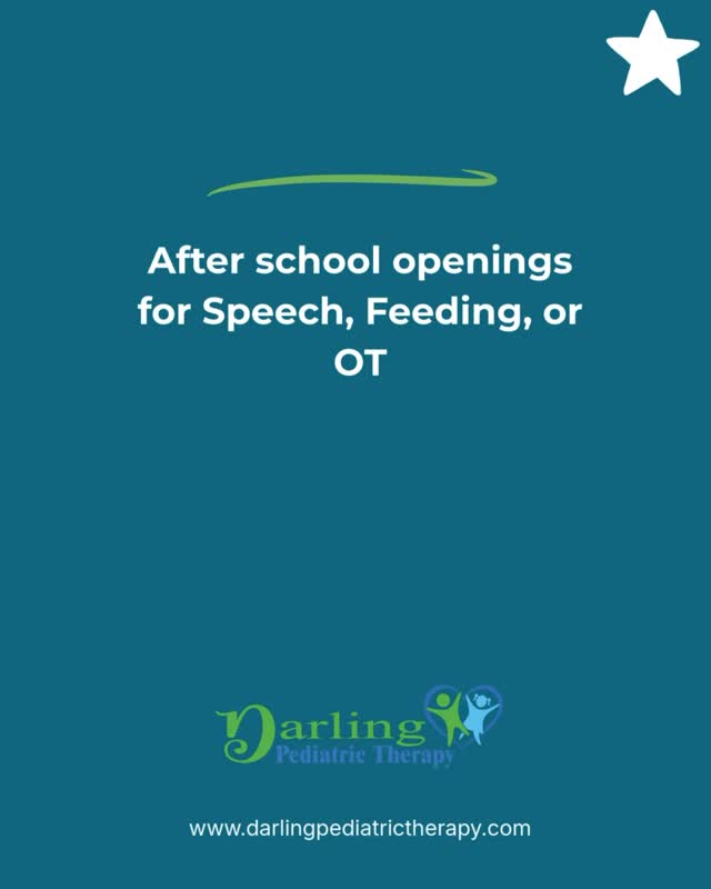✨ New Year, New Spots! ✨
After-school openings for school-age kids—super rare and going fast! 🏃♂️💨
Speech 🗣️ | OT 🤸♀️ | Feeding 🍎
Call 331-207-4350 to schedule today.
#AfterSchoolTherapy #SchoolAgeSupport #SpeechOTFeeding #darlingpediatrictherapy