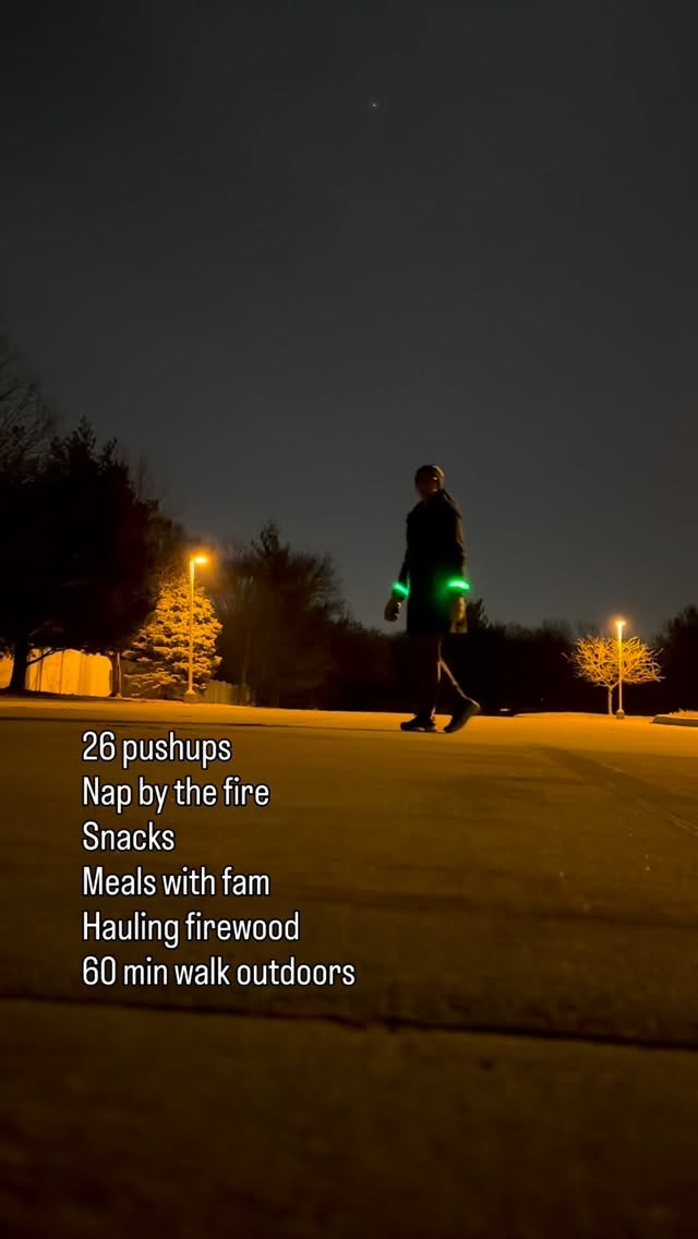 Starting 2026 off right….Fuel, physical activity, rest, quiet reflection and social connections.
I wish all of that for you too. Xo
MVP accessory for walking on suburban streets without sidewalks = snap bracelets that light up. Game changer y’all.