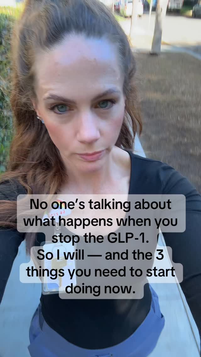 Your appetite comes back. Maybe in 6 months. Maybe in a year. And if you spent that time eating 1000 calories with no plan, you have no idea what to do when hunger returns.
This is why most people regain.
The medication suppresses appetite. It doesn’t teach you how to eat, build structure, or protect your muscle.
**Here’s what to do NOW:**
1. Hit your protein minimum every day — enough to protect muscle while you lose weight
For most women, that’s significantly more than you’re eating now. Protein protects muscle. Muscle protects metabolism. If you lose too much muscle with the fat, regain is almost inevitable.
2. Eat on a schedule, not based on hunger
Hunger isn’t reliable right now. Three meals. Consistent timing. Even if you’re not hungry. This builds the structure you’ll need when appetite comes back.
3. Strength train at least 2x per week
You can’t out-eat muscle loss if you’re not giving your body a reason to keep it. Training signals: keep the muscle, we need it.
The work you do now determines what happens later.
GLP-1s are a tool. They don’t build habits or protect your metabolism.
Grab my Free GLP-1 Starter Guide to start building the habits that help you keep results. Link in bio.
If you build structure now, you’ll have a plan when appetite returns. If you don’t, you’re winging it — and that’s how the weight comes back.
#GLP1WeightLoss #glp1community #glp1plateau #glp1weightregain #ProtectYourMetabolism