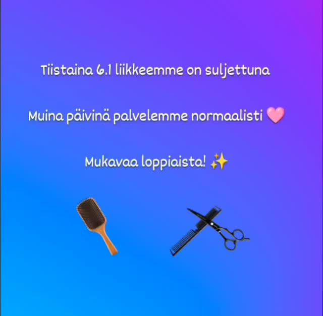 Loppiaisena liikkeemme on suljettuna.
Voit varata ajan myös netistä
www.tukkahyvin.fi/nettiajanvaraus 🩷
#loppiainen #parturikampaamo #turku