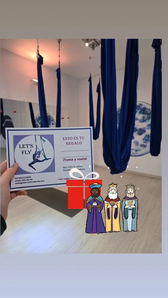 ✨👑 Este Día de Reyes, regala algo verdaderamente mágico, que sorprenda de verdad 👑✨🎁 Regala experiencias, emoción y sensación de vuelo!
En Let’s Fly tenemos vales de regalo en formato papel o digital para disfrutar de nuestras clases aéreas en hamaca 🧘♀️🤸♀️🪽
🎁 Puedes regalar cualquier número de clases
☝️ Precios desde 8 €
Las favoritas de Reyes:
🫶 una clase romántica para dos
🤗 una clase privada con amigas
🌊 una clase cerca del mar
🧘♀️ clase de prueba grupal
🤸♀️ bono mensual para visitar clases regulares
🪽aunque cualquier clase de nuestro estudio es muuuuy buena!
Con nosotros los Reyes Magos traen
🎈 alegría
💪 salud
🧘♀️ flexibilidad
🪽 y la maravillosa sensación de volar
📩 Escríbenos para más información
⬇️⬇️⬇️