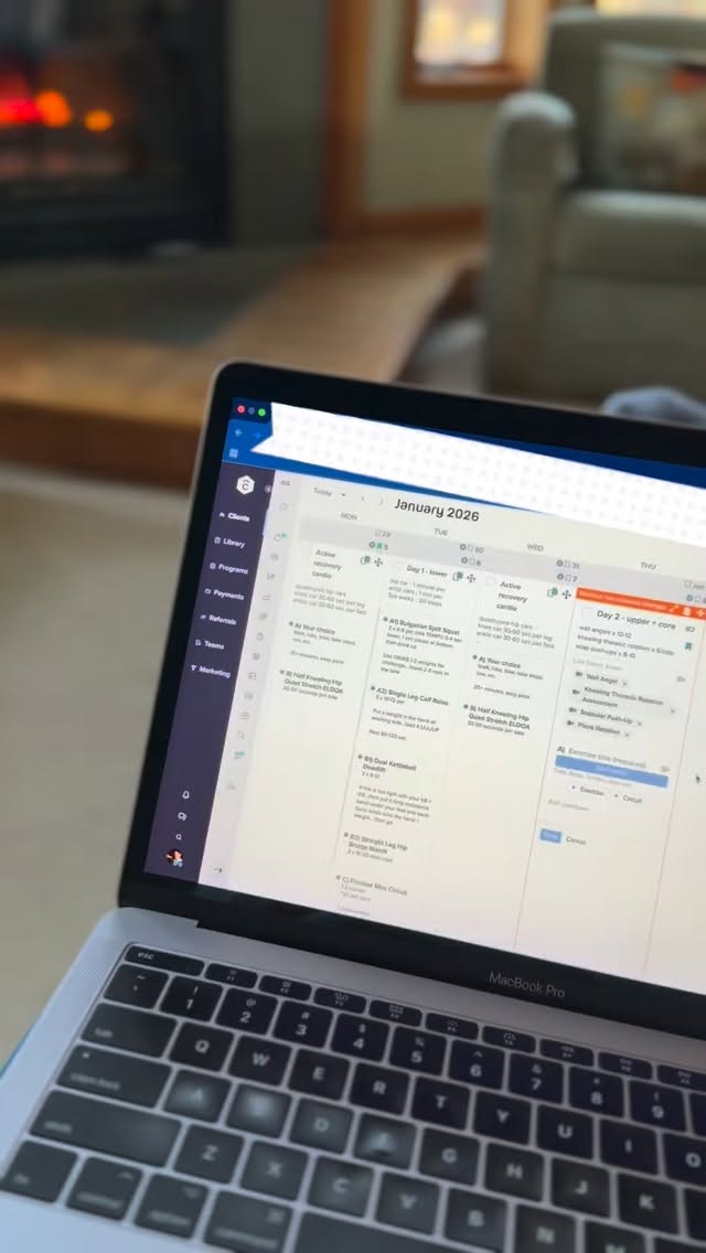 At the end of every week I look over my Strong Club clients’ workouts, review their progress, make edits/adjustmets, and write new program blocks for them.
This is a new programming block for a client. I love seeing what they do with new stuff!
If you workout from home or the gym (or both) and don’t want to think about *what* to do…just execute and follow a plan.
That’s what my Strong Club clients do.
The workouts live in the app TrueCoach - programmed by yours truly 🙋🏻♀️
I’ll open doors to Strong Club later this winter. For now, get on the waitlist if you’re curious - there’s no obligation to buy.
I mean you keep saying you want things to change, your routine, your body and energy.
Strong Club is the sweet spot between total DIY and 1:1 training…it has elements of both. Customization and direct contact with me, but without the high price tag of 1:1 training.
DM me “SCLUB” for more deets.