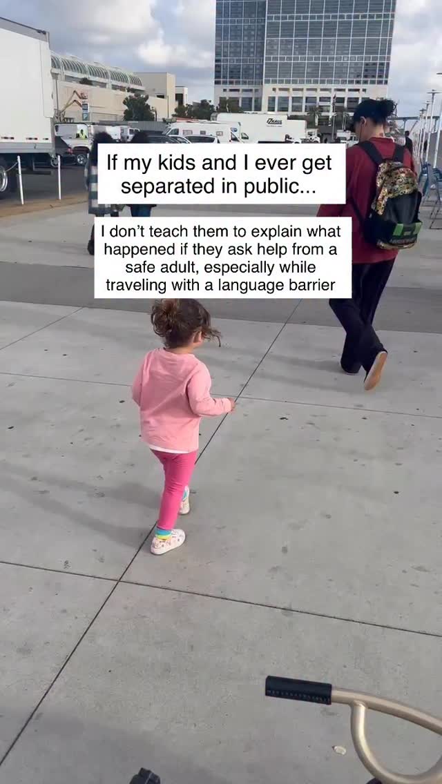 Kids don’t need to tell a story.
Because when you’re 3…
You need help, FAST.
Here’s what I teach instead ↓
I teach one simple action:
👉 find a safe adult and stay there.
A mom with kids.
Someone in uniform.
A store worker.
Airport staff.
Then I teach one short phrase they can repeat:
“My mom is missing.”
That’s it.
No details.
No explaining where we were going.
No pressure to answer questions they might not understand.
When kids are scared, tired, or overwhelmed, words disappear, especially in a new place or another language.
Simple is safer.
And with a baby in tow?
I need my toddler to know that help doesn’t depend on being “good with words.”
Just being brave enough to ask.
Traveling with little kids isn’t about teaching them everything.
It’s about teaching them the one thing they can remember when it matters.
#travelmomwithkids #solomom #momhacks