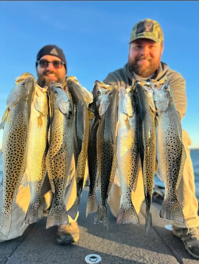 The trout have been chewing last couple of weeks, don’t miss out on your day! #bookatrip #troutfishing #inshore #speckledtrout
