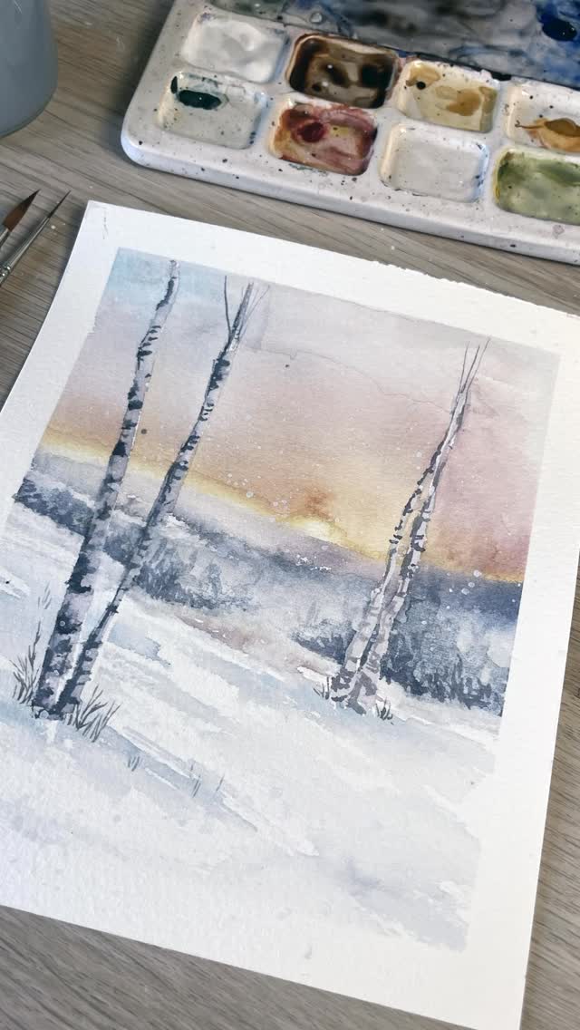 Gentle Winter.
.
#winterart #paintingvideo #watercolourart #ukartist #watchmepaint