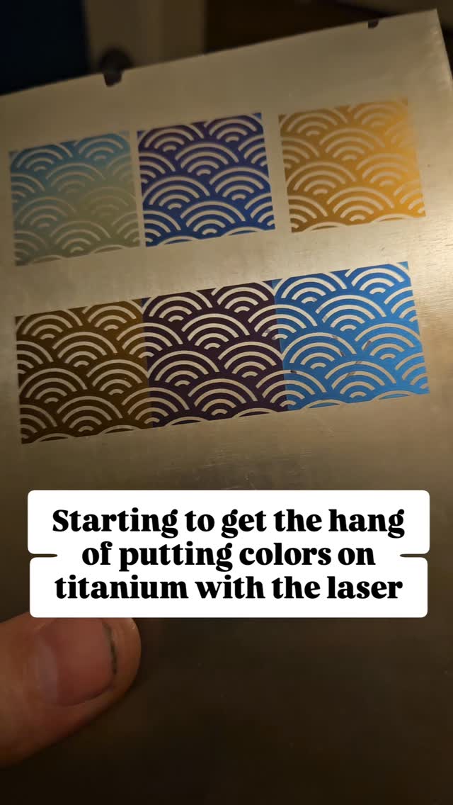 If anyone has tips on getting color gradients on titanium let me know!