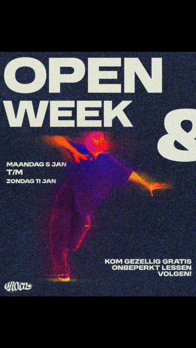 ✨️ Kick'n Studios 2026✨️
.
✨️Open week & Scoutweek✨️
.
📅 Maandag 5 januari - zondag 11 januari
💥 Deze week GEEN inschrijfkosten!
.
Begin 2026 goed met een week vol GRATIS onbeperkt danslessen! Of je nu beginner bent of gevorderd, jong of oud, kom dansen en proef de sfeer. Probeer verschillende stijlen en vind jou (nieuwe) favoriete les.
.
Tijdens de open week kun je gescout worden voor één van onze exclusieve crews. Laat tijdens de lessen weten dat je geïnteresseerd bent, en wie weet word jij gescout.
.
Vooraf aanmelden is niet nodig, loop binnen en meld je aan bij de balie!
.
Locatie: Wiltonstraat 11, Zoetermeer
.
Tag je vrienden, like & deel! Laat ons weten welke les jij gaat volgen in de comments. 🎶