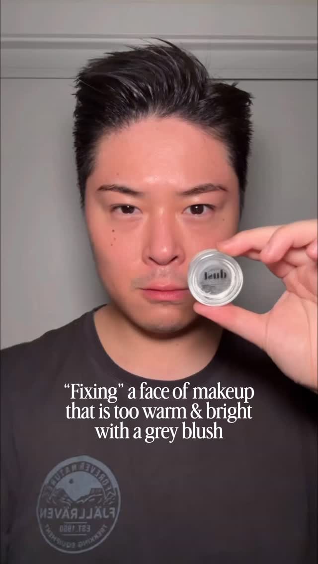 This is for the folks who are lower contrast, a bit more neutral, and maybe run a little more olive.
Sometimes makeup products just sit a little too bright and vivid on the skin and while correctors like blue and green can adjust the tone of things, there’s something special about how grey can pull down the contrast and brightness as well.
Other than the bronzer here, the foundation and blush can both work really nicely on me. But a touch of our grey blush “Dust” really mellows everything out into this lower contrast neutral state that looks much more soft and seamless on my skin tone.
You can find “Dust” in our Smoked blush collection on the website. A little touch of it can neutralize, olive-fy, and tone down just about anything. I mean, within reason haha.
I did some tutorials with fixing products with Dust individually, so here’s showing how everything sits together! 🌿🌿🌿
#indiemakeup #olivemakeup #creamblush