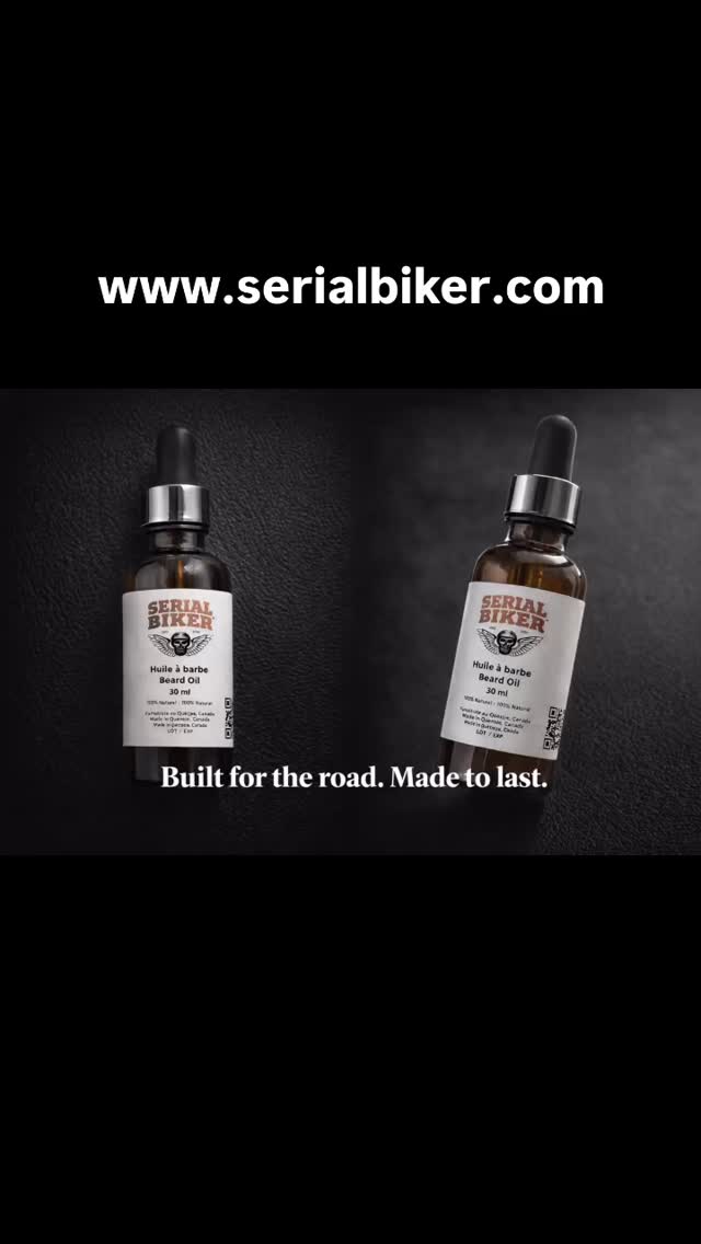 Huile à barbe Serial Biker™
100 % naturelle. Fabriquée au Québec.
Un soin précis pour la barbe et la peau, pensé pour la route.
Présence, maîtrise, liberté.
Serial Biker™ Beard Oil
100% natural. Made in Quebec.
Clean care for beard and skin, built for the road.
Presence. Control. Freedom.
#SerialBiker #BeardOil #MensCare #BikerLife #MadeInQuebec RideClean GroomingForRiders